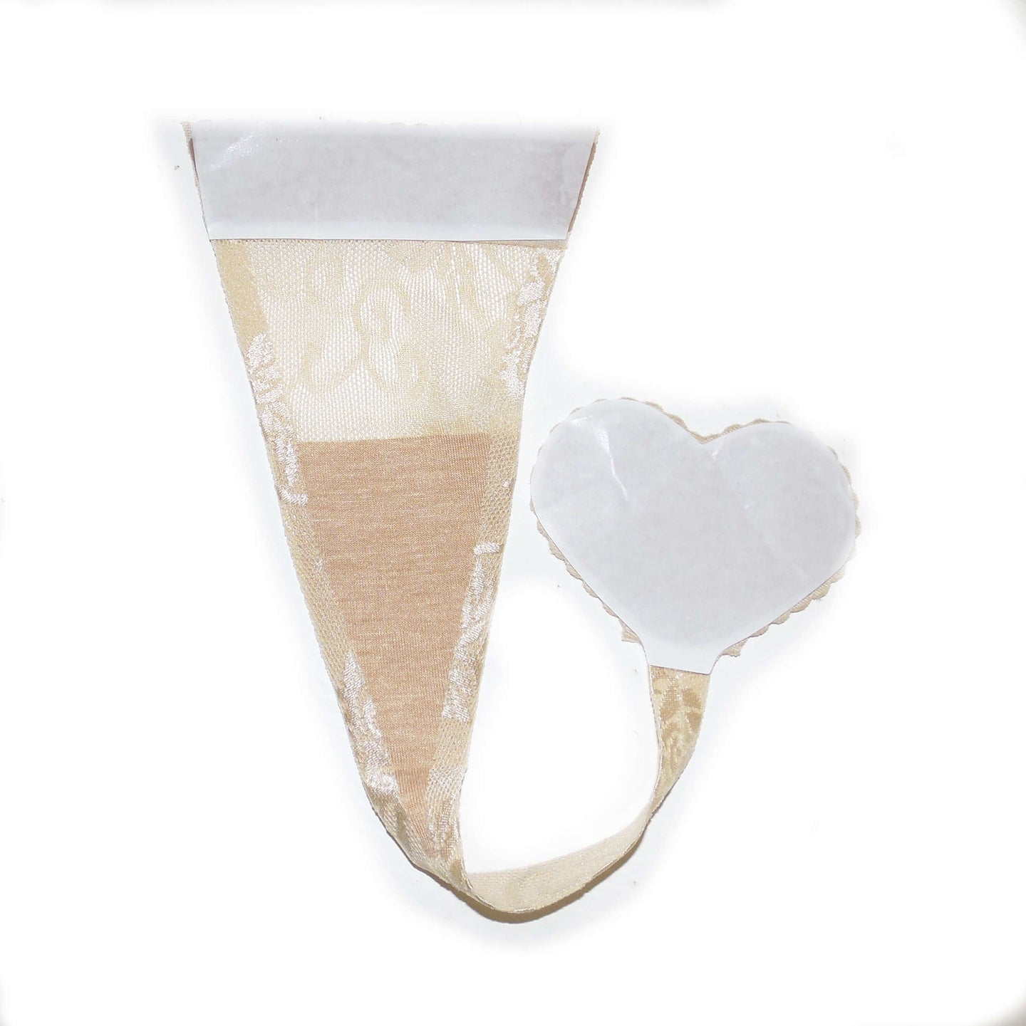 Invisible adhesive string heart shape